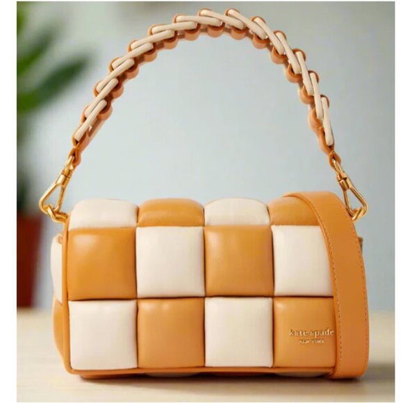 Kate Spade Boxxy East-West Crossbody Bag Bare Leather Colorblock Small Purse - Picture 1 of 7